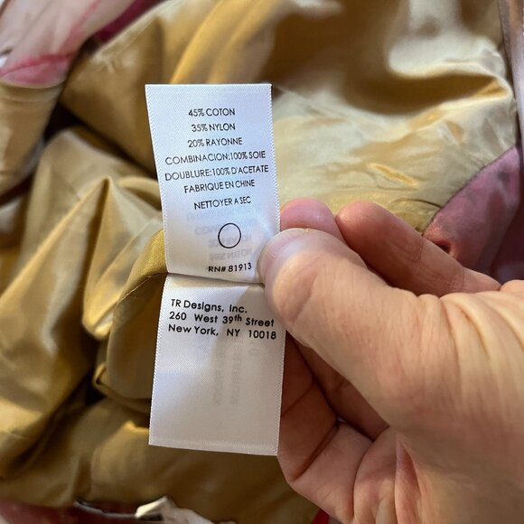 Tracy Reese Size 10 Hanky Hem Frock Sheer Lace Overlay Geranium Pink *Flaw - Picture 15 of 16